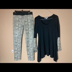 Karen Kane Faux Snakeskin Pants and Top